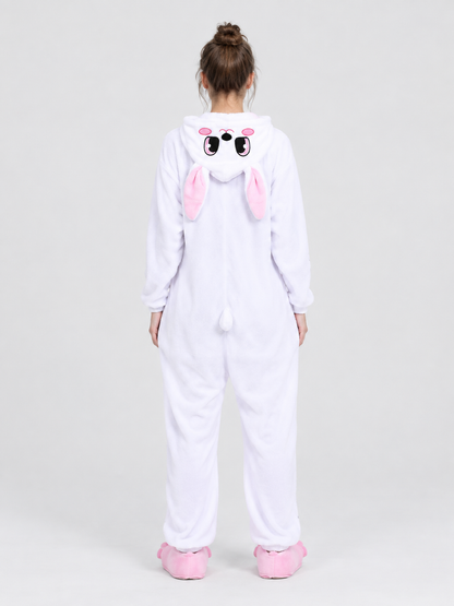 Bunny Kigurumi Pajama White and Pink with Long Ears