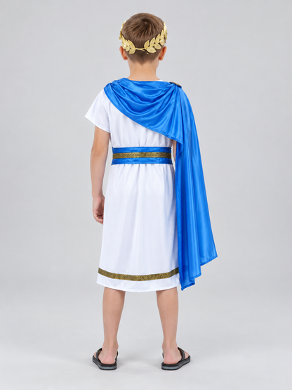 Children's Carnival Costume with Blue Cape back view