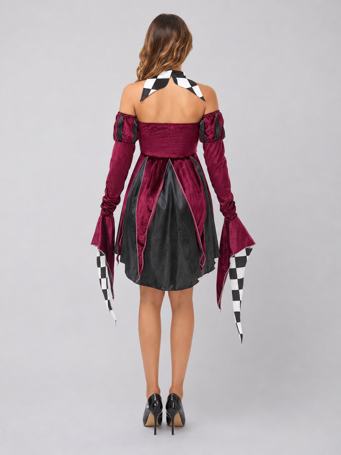 Clown Cosplay Dress with Mask and Accessory