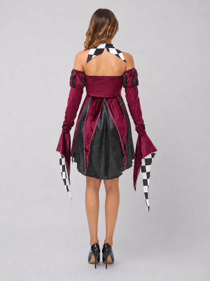 Clown Cosplay Dress with Mask and Accessory