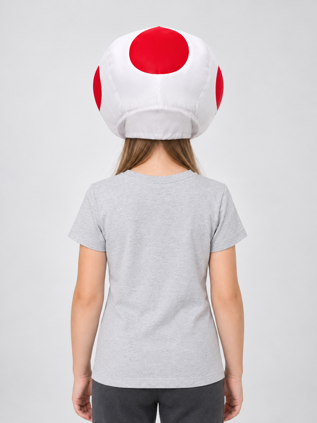 3D cosplay hat with red circular elements back view