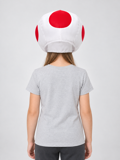 3D cosplay hat with red circular elements back view