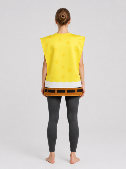 SpongeBob Cosplay Costume, Sleeveless Cape back view