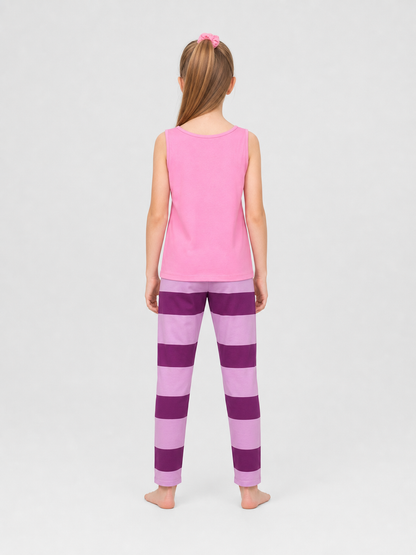 Judy Cosplay Set: Striped Sleeveless Top and Pants back view