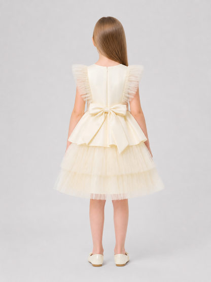 Children’s Princess Dress with a Full Skirt and Bow back view