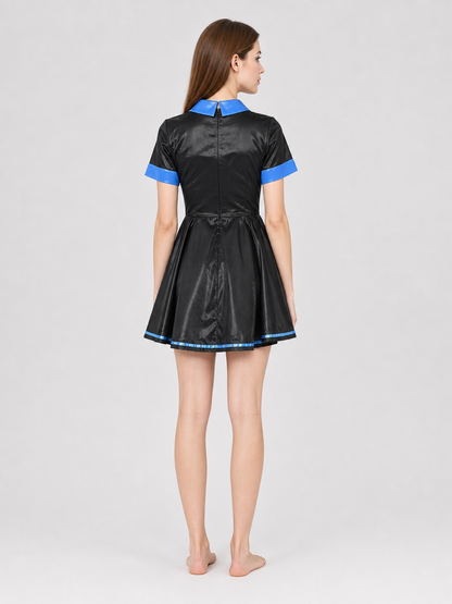 Chinese-style costume dress, hat, and tights