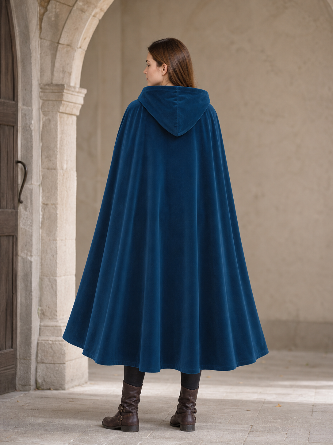 Hooded Fantasy Archer Cloak with Pointed Hood, Medieval Costume for Cosplay, Fantasy Events and Stage Performances