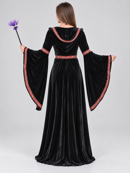 Costume: Black Hooded Dress, Mask, Wand