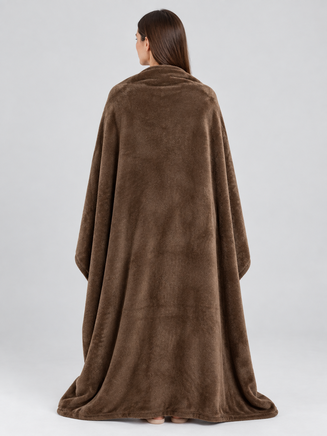 Dark Brown Polyester Throw Blanket Reversible Soft