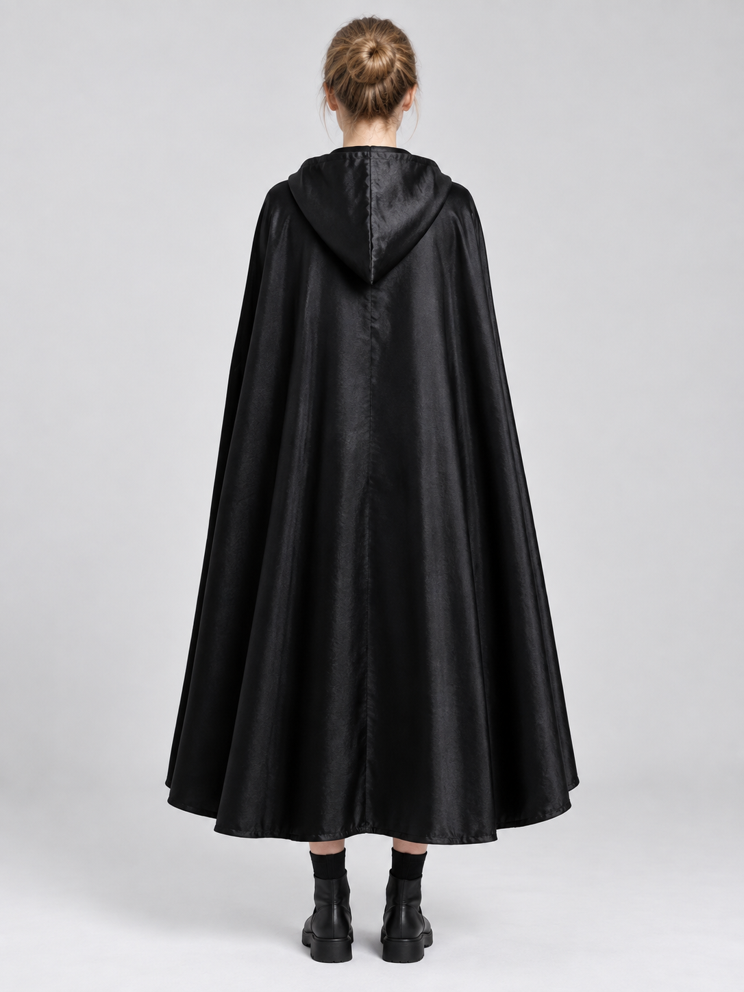 Costume Cape with Hood and Skull Mask back view