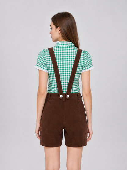 Shirt and Suspender Shorts Set