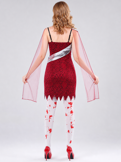 Vampire Costume with Dress and White Cape