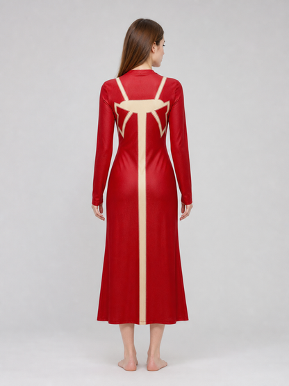 Madame Web Cosplay Costume: Red Dress