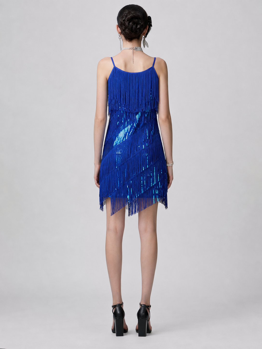 Fringe Dress with Sequin Sparkle for Parties