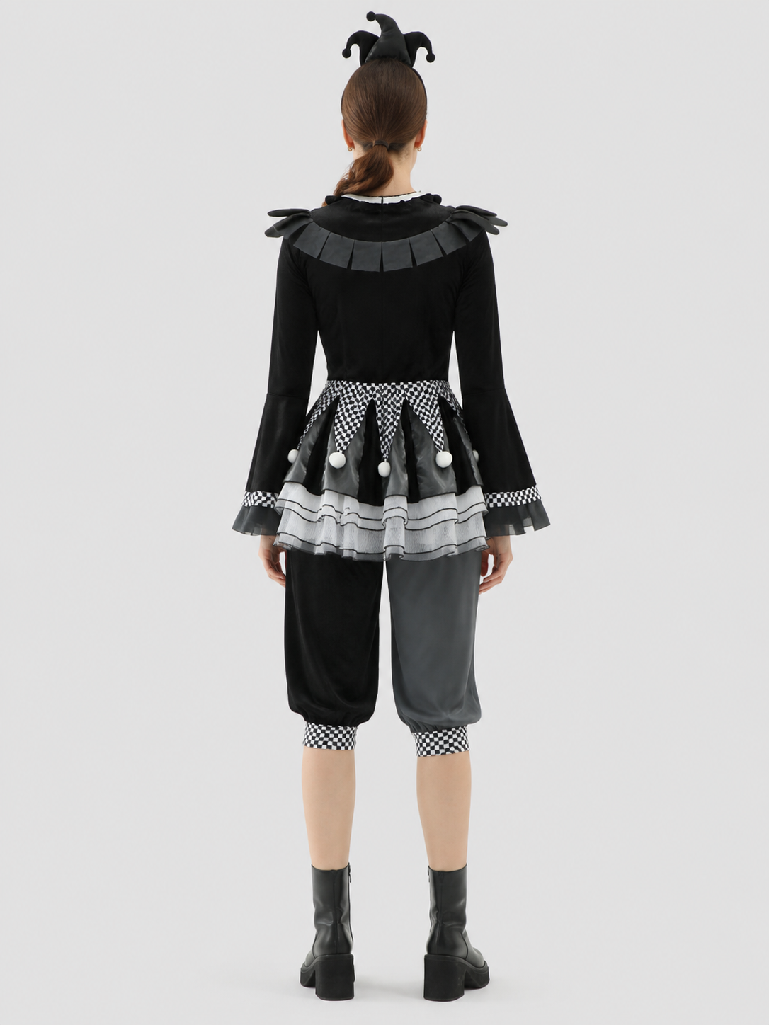 Circus Evil Clown Costume with Balls for Halloween