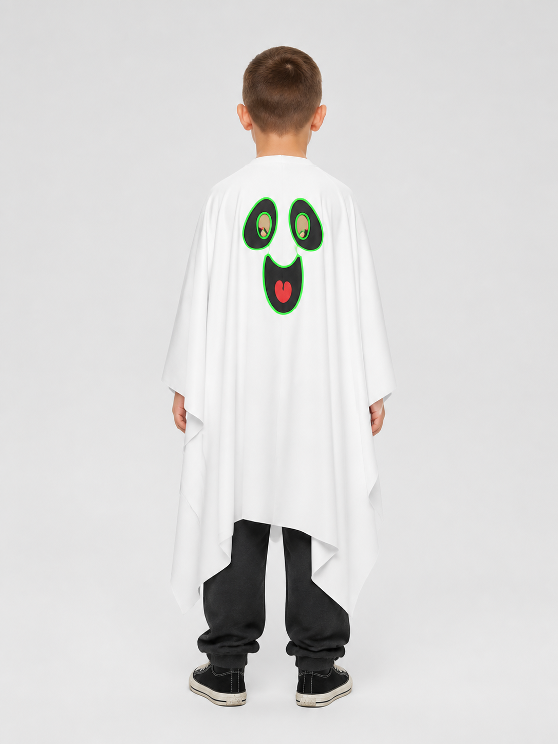 Glowing White Ghost Cape for Halloween Cosplay back view