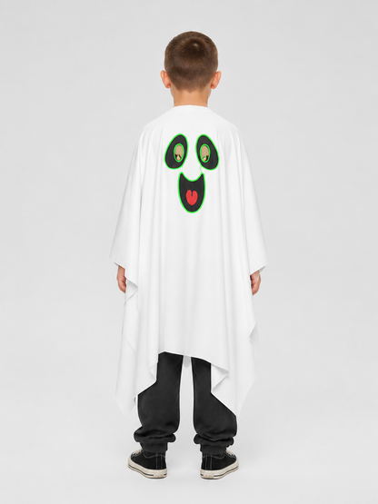 Glowing White Ghost Cape for Halloween Cosplay back view