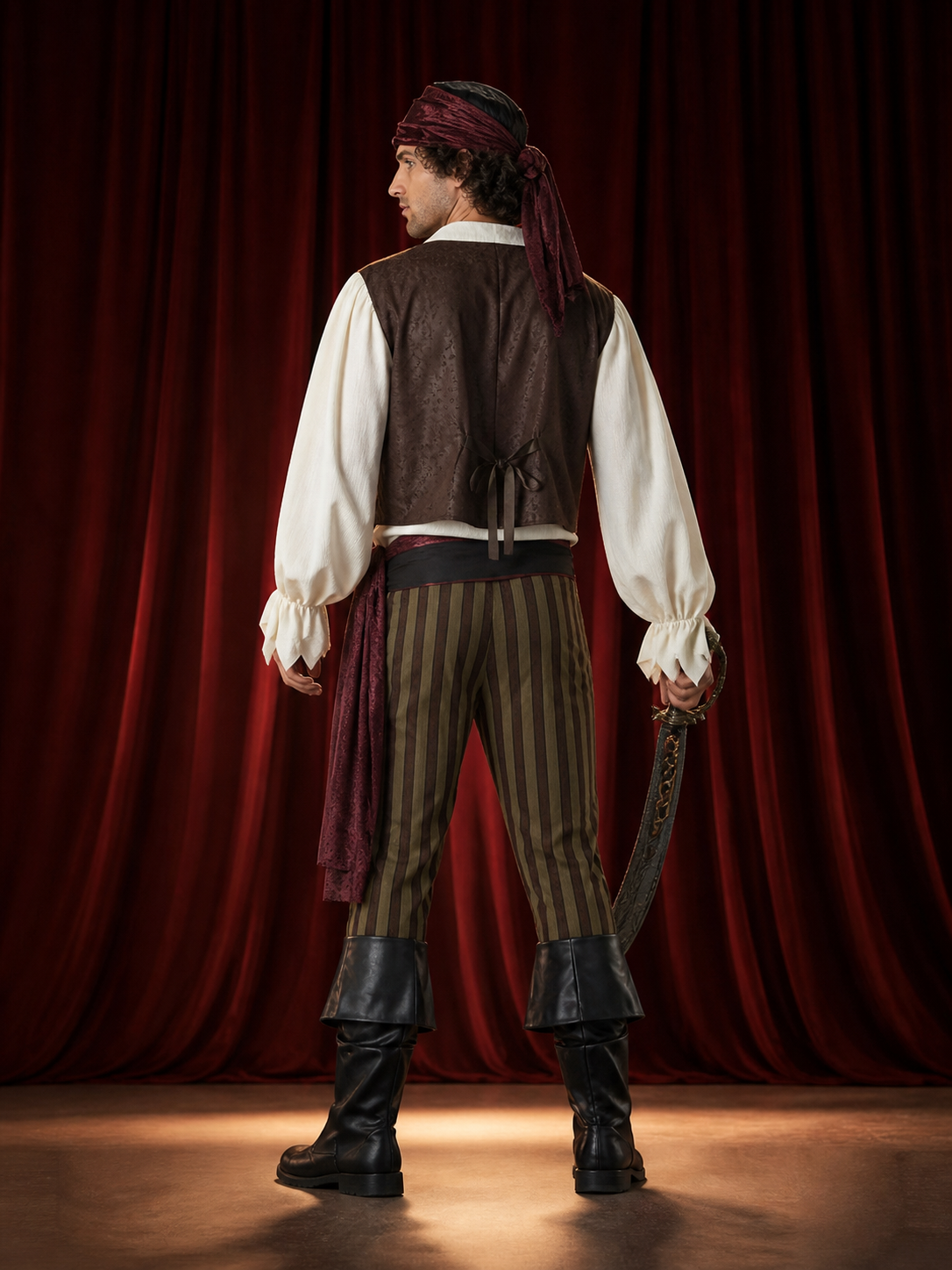 Retro Pirate Carnival Costume for Halloween Cosplay