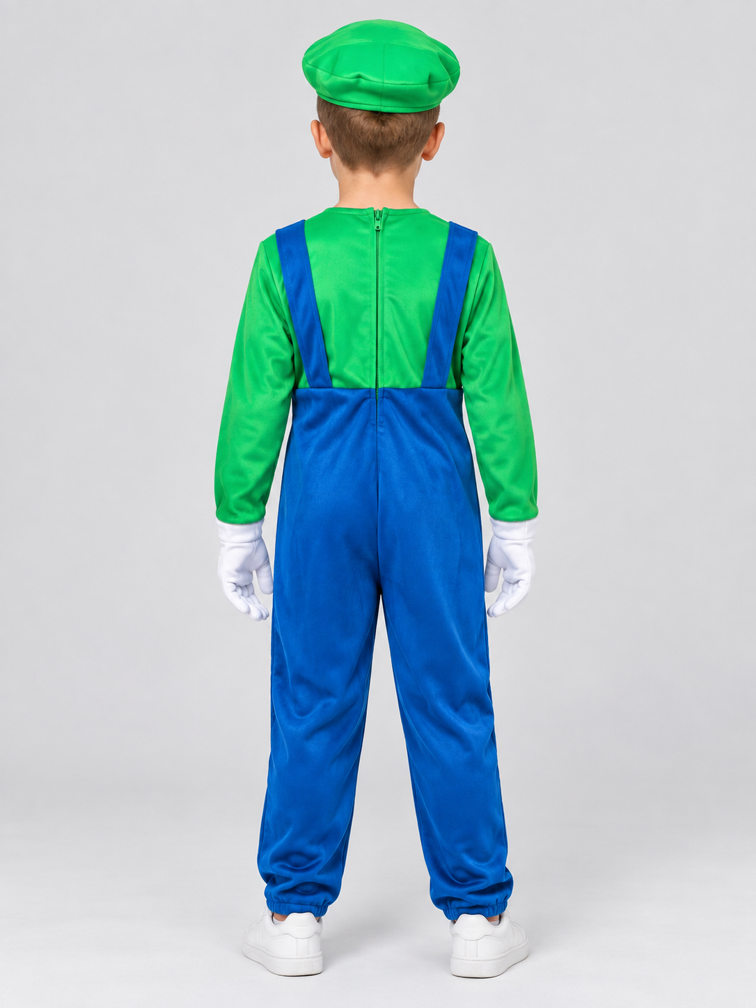 Kids' Carnival Costume Green Jumpsuit with Mustache