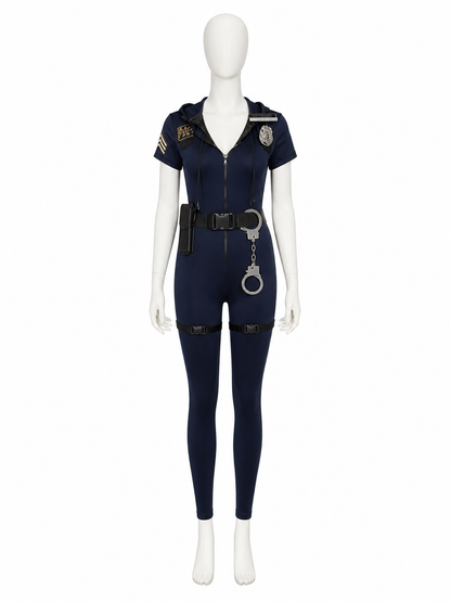 Women's Fitted Police Costume for Cosplay back view