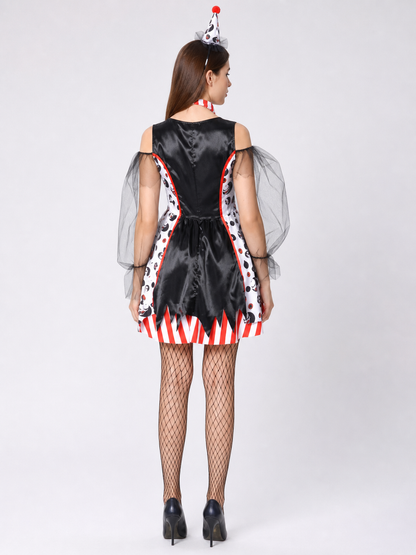 Clown Dress Costume with Hat for Halloween