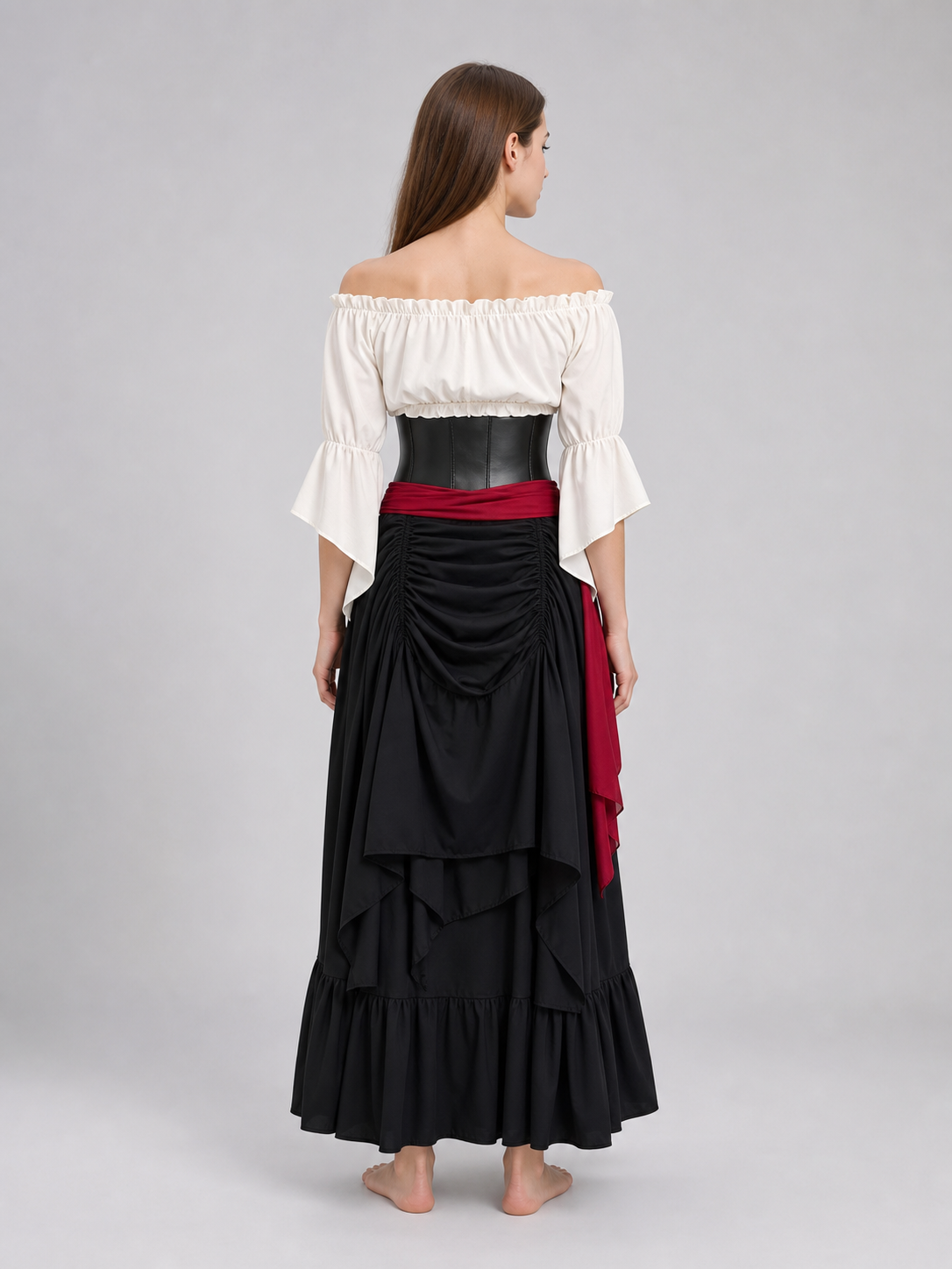 Pirate Costume with Corset and Layered Skirt