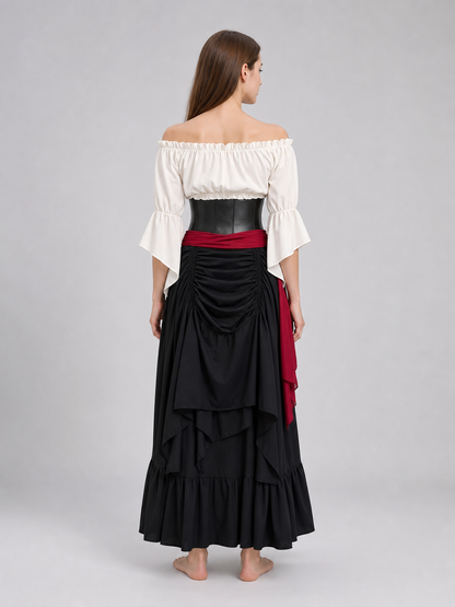 Pirate Costume with Corset and Layered Skirt