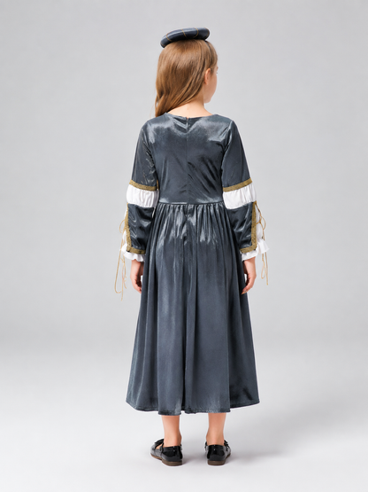 Long Medieval-Style Carnival Dress back view