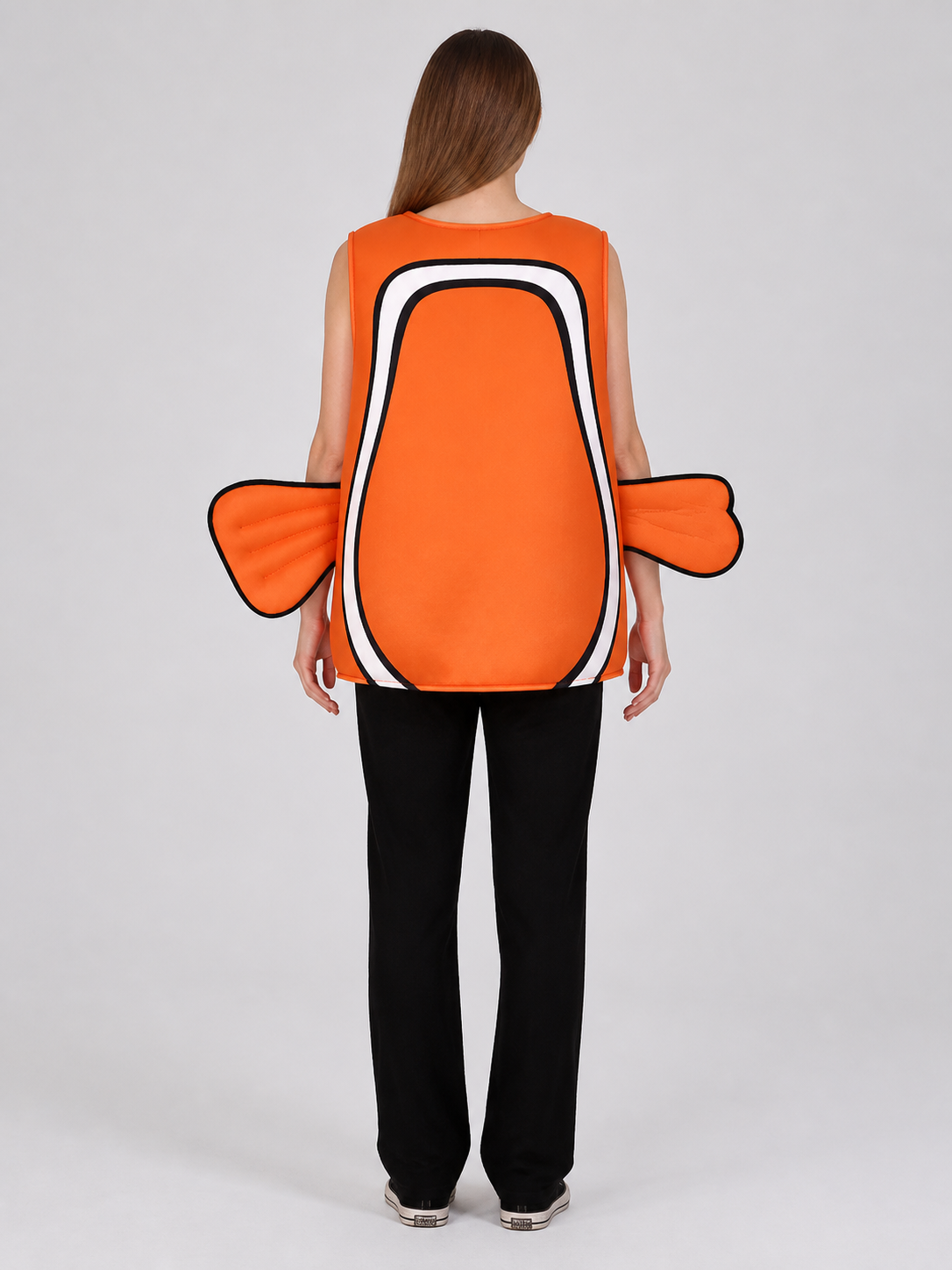Nemo Fish Cosplay Costume, Orange, with Fins back view