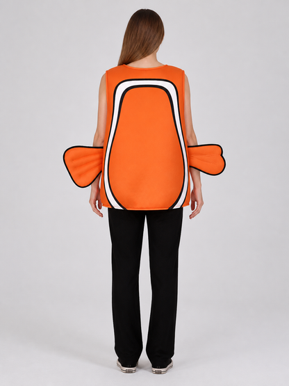 Nemo Fish Cosplay Costume, Orange, with Fins back view