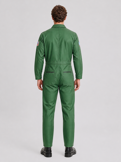 Children’s Military Pilot Jumpsuit, Top Gun, for Halloween back view