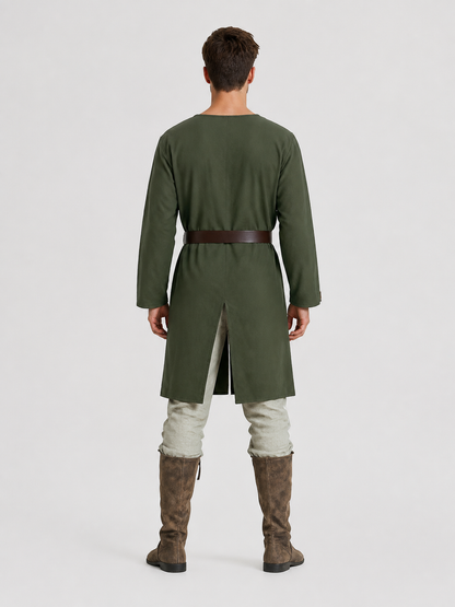 Green Medieval Robe, Long Sleeves, Loose Fit