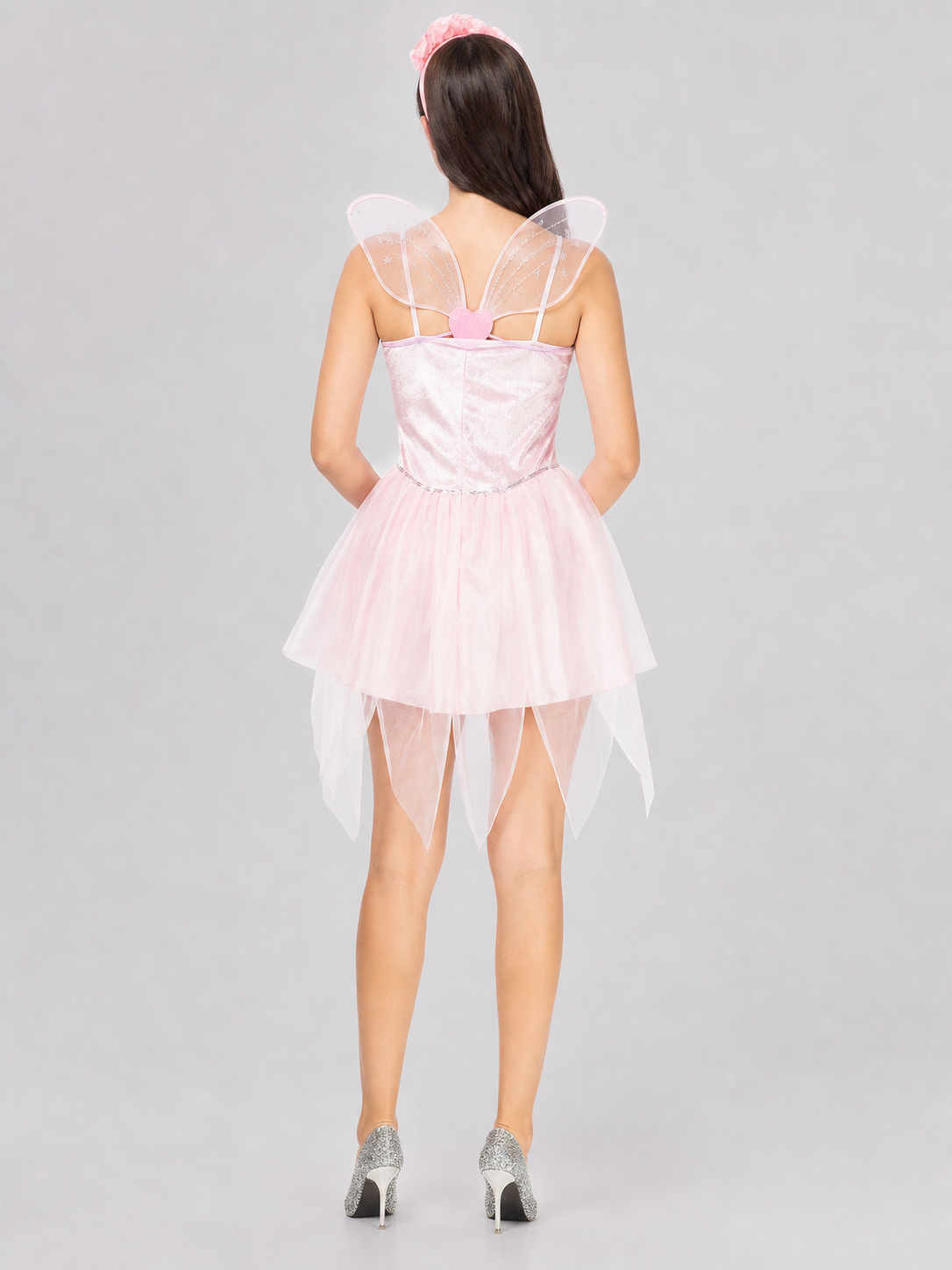 Pink Cosplay Dress with a Full Asymmetrical Skirt