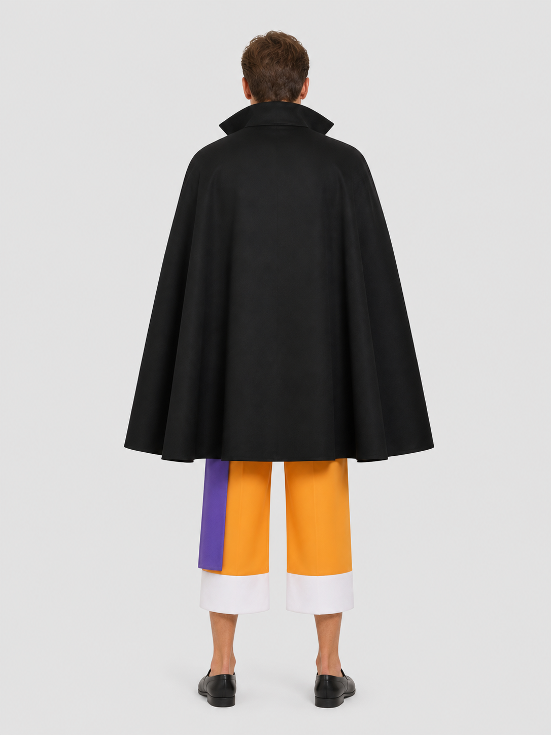 Luffy Wano Arc Cosplay Costume: Vest, Cloak, Pants back view