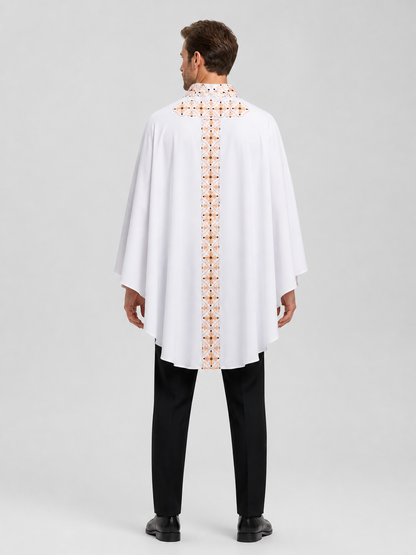 White Cosplay Shirt with Geometric Pattern back view