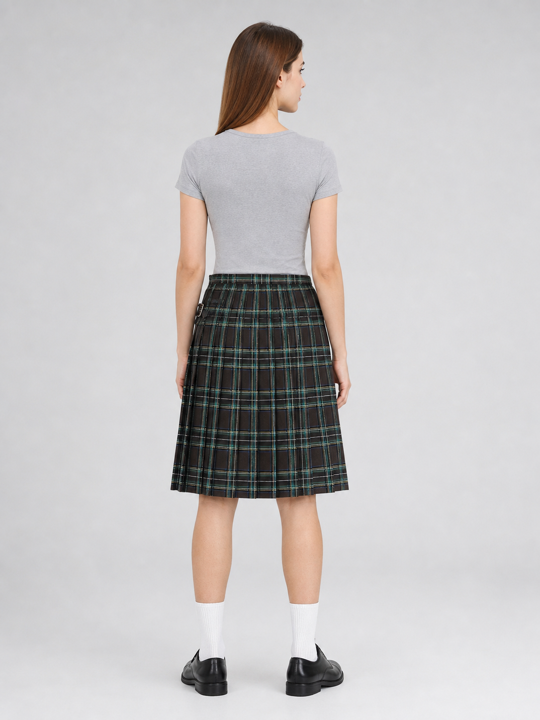 Pleated Plaid Skirt in Scottish Style