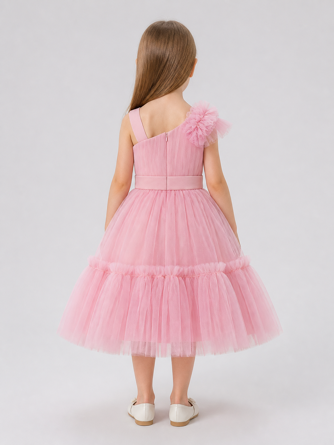 Full Tulle Flower Girl Dress with Bow