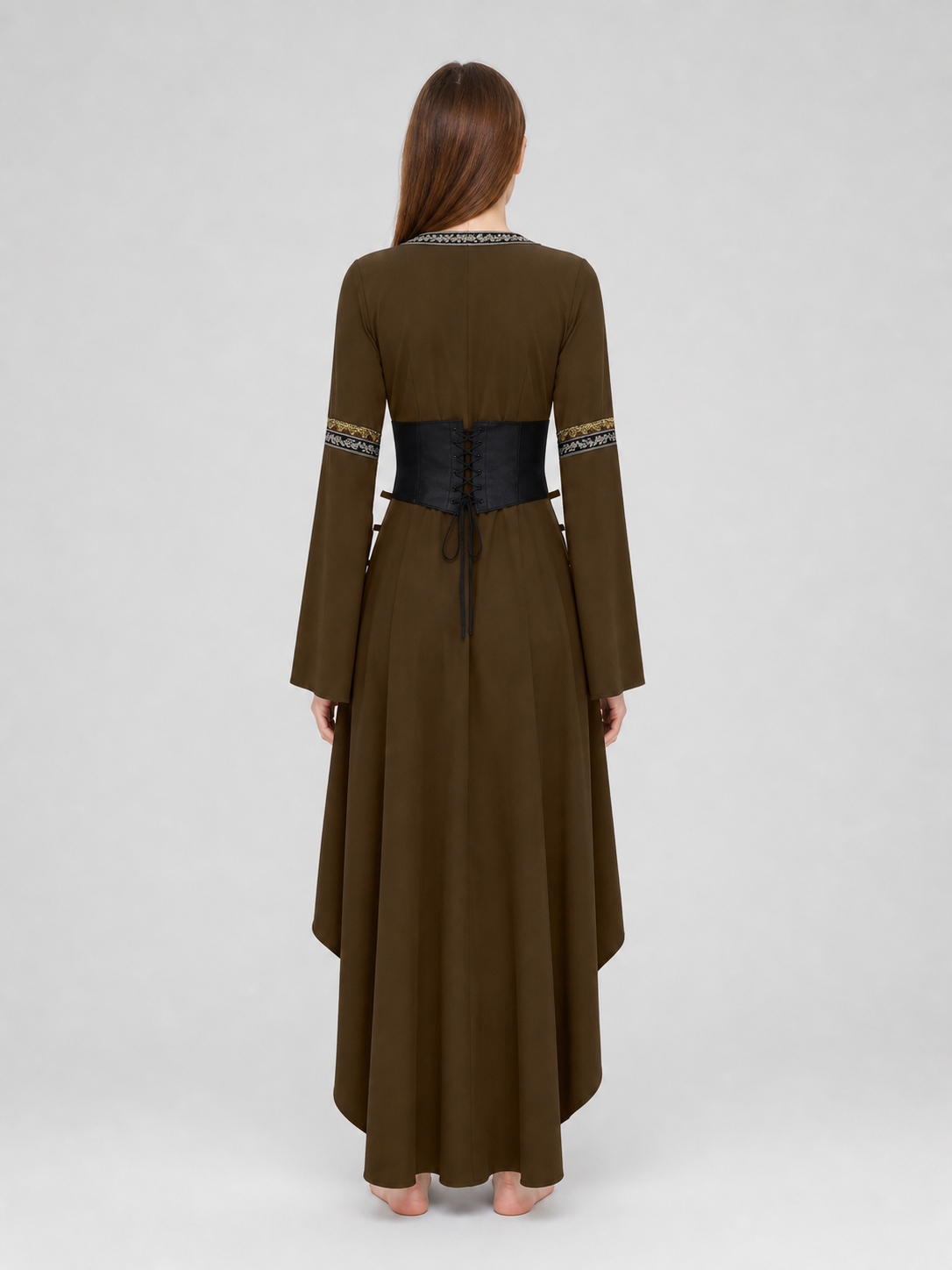 Long Gothic Lace-Up Dress Costume