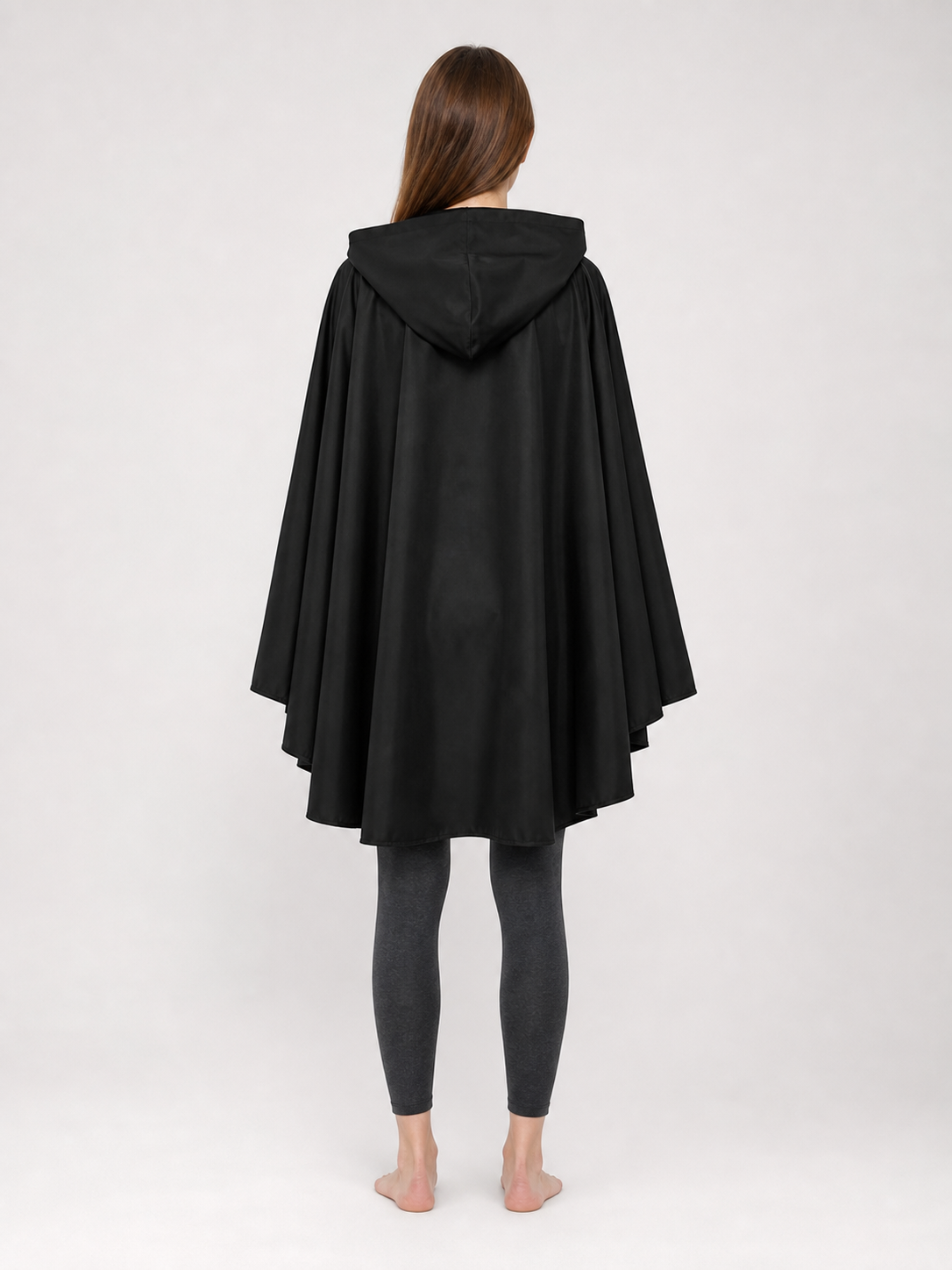 Black Hooded Carnival Cape, Flowing