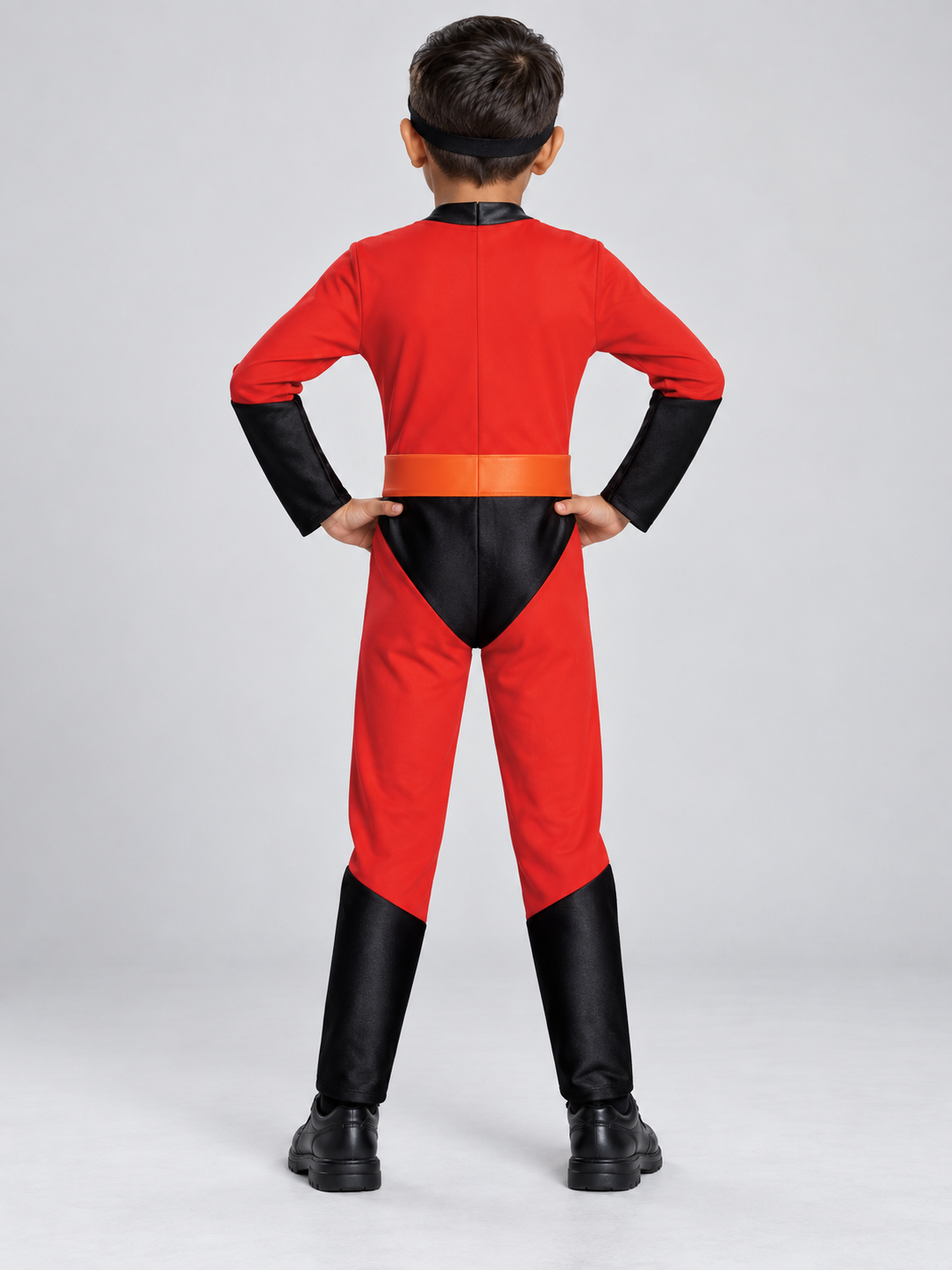 Kids' superhero costume red with mask and belt