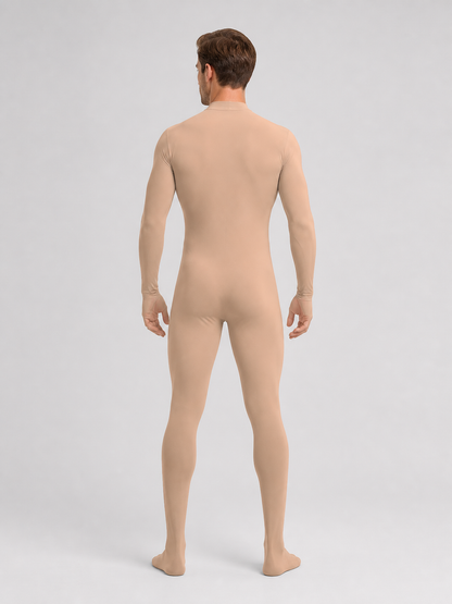 Skin-Tone, Form-Fitting Zentai Jumpsuit for Performances back view