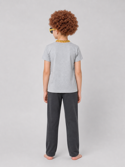 Costume accessory set: wig, glasses, chain back view