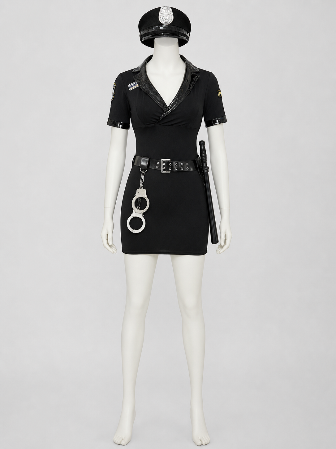 Police-Style Costume: Dress, Cap, and Accessories back view