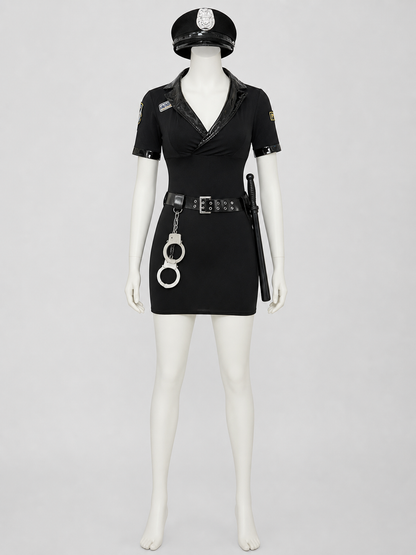 Police-Style Costume: Dress, Cap, and Accessories back view
