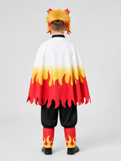 Kyojuro Rengoku Cosplay: Costume with Wig back view