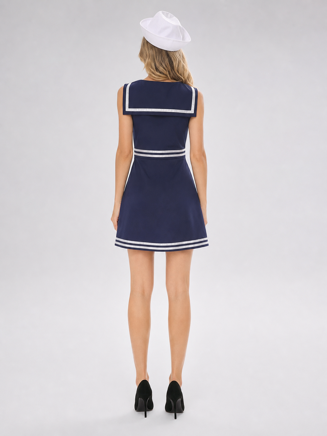 Blue Sailor-Style Dress for Cosplay and Stage