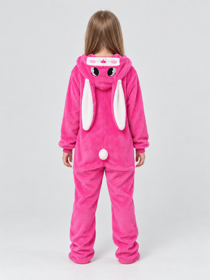 Kids' Bunny Jumpsuit Pajama with Hood and Ears