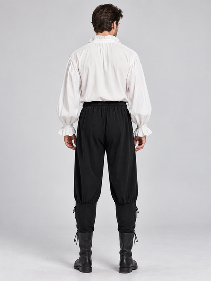 Historical Style Pants Black with Ties