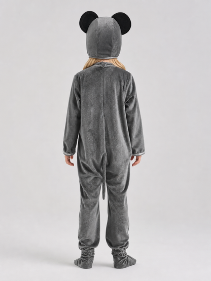Koala Costume, Gray Hooded Jumpsuit