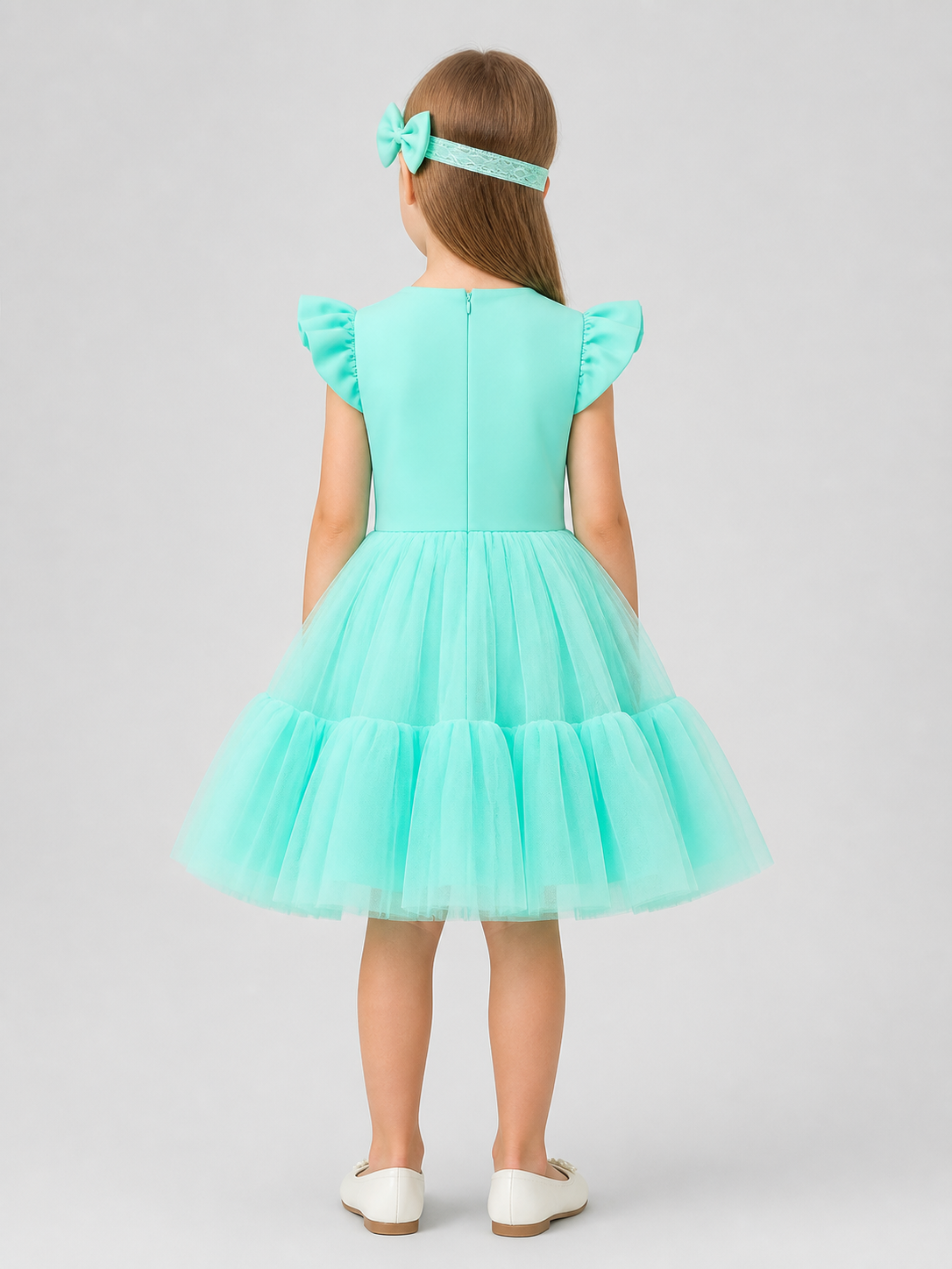 Mint Green Princess Dress for Girls with Headband